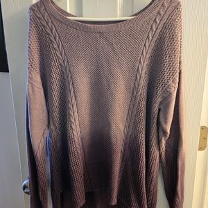 American Eagle Outfitters Dusty Purple Cable Knit Sweater